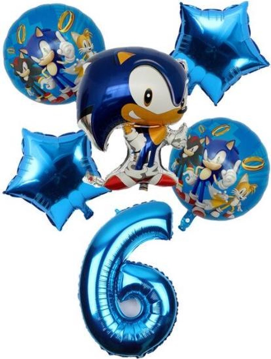 Sonic The Hedgehog Ballonen 6 Jaar|Ballonnenset | 20 Stuks Confetti/Latex Ballonnen